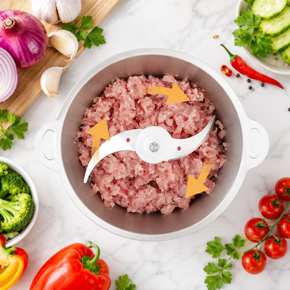 Picadora Eléctrica de Acero Inoxidable 🔪 | Pica Verduras y Carne en Segundos